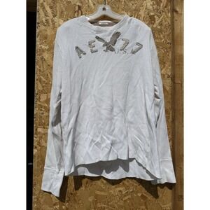 VTG American Eagle Vintage Fit Thermal Shirt Men's Large Cream Waffle Knit Y2K